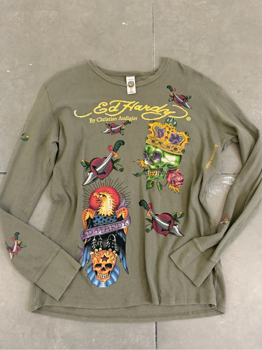 Vintage Waffle Knit Ed Hardy